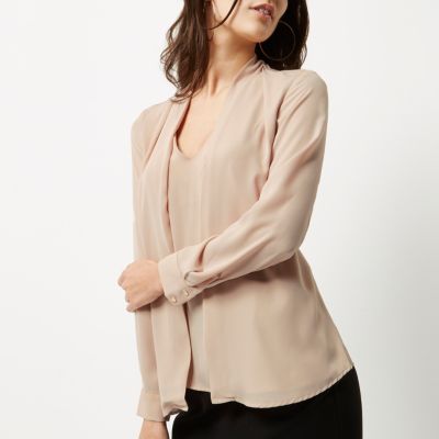 Blush pink 2 in 1 blouse